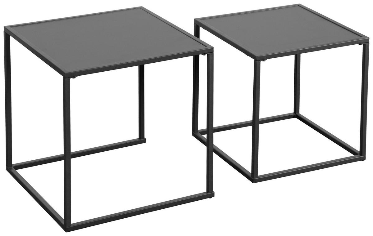 STOLIKI WSUWANE POD SIEBIE MARA - czarny, Basics, materiał drewnopochodny/metal (40/40/40cm) - Boxxx
