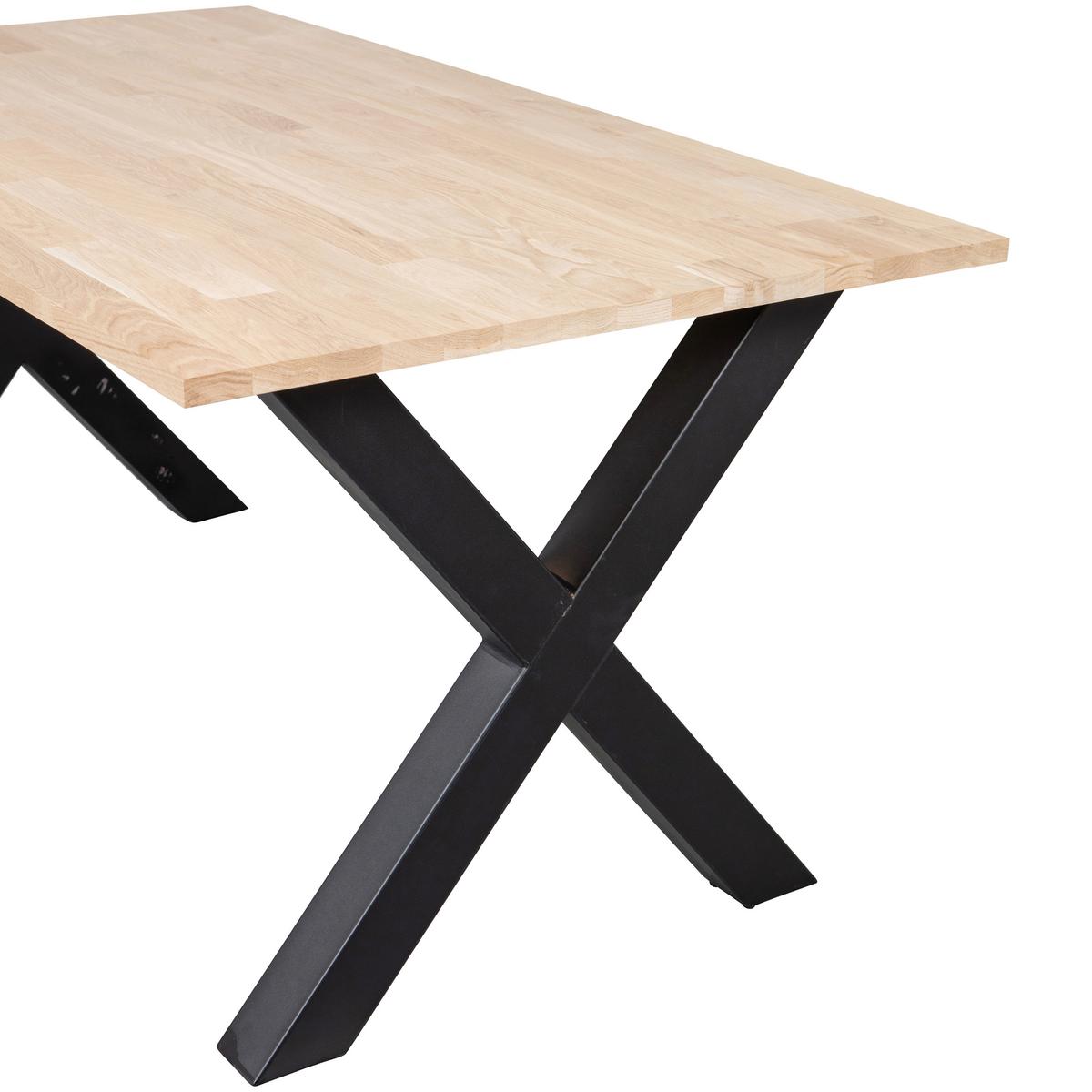 Esstisch Tablo Eichefarben L: 160 cm - Eichefarben/Schwarz, Design, Holz/Metall (160/90/75cm) - Livetastic