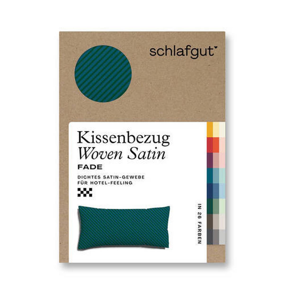 Kopfpolsterbezug Woven Satin Petrol/Dunkelgrün ca. 40x80cm - Dunkelgrün/Petrol, Basics, Textil (40/80cm) - Schlafgut