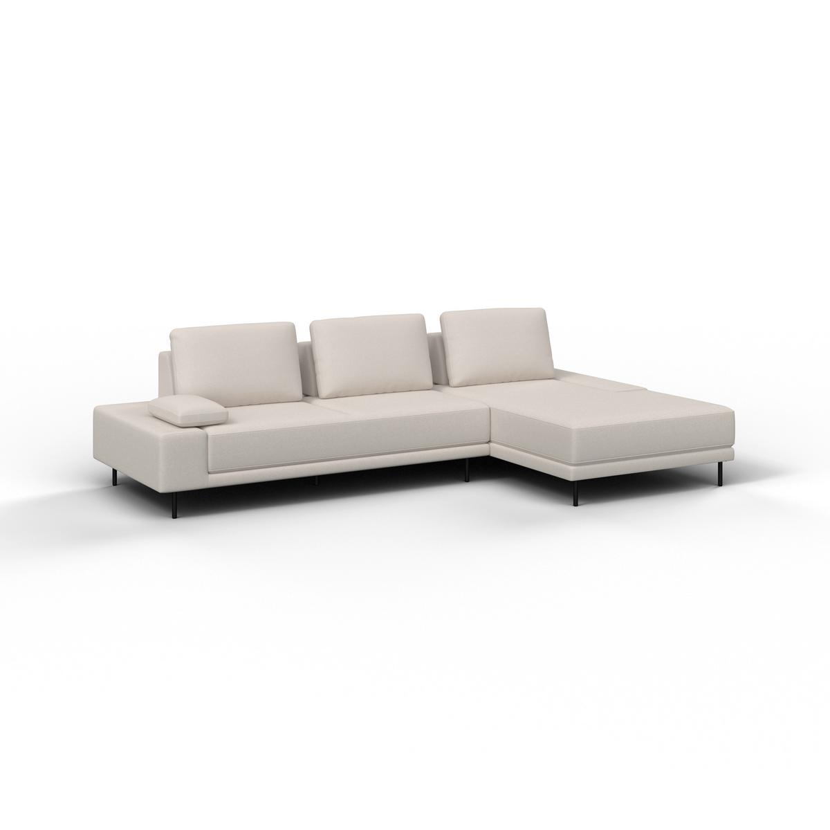 Sedežna Garnitura Mani - črna/bež, Moderno, kovina/tekstil (309/89,2/183,5cm) - Bessagi Home