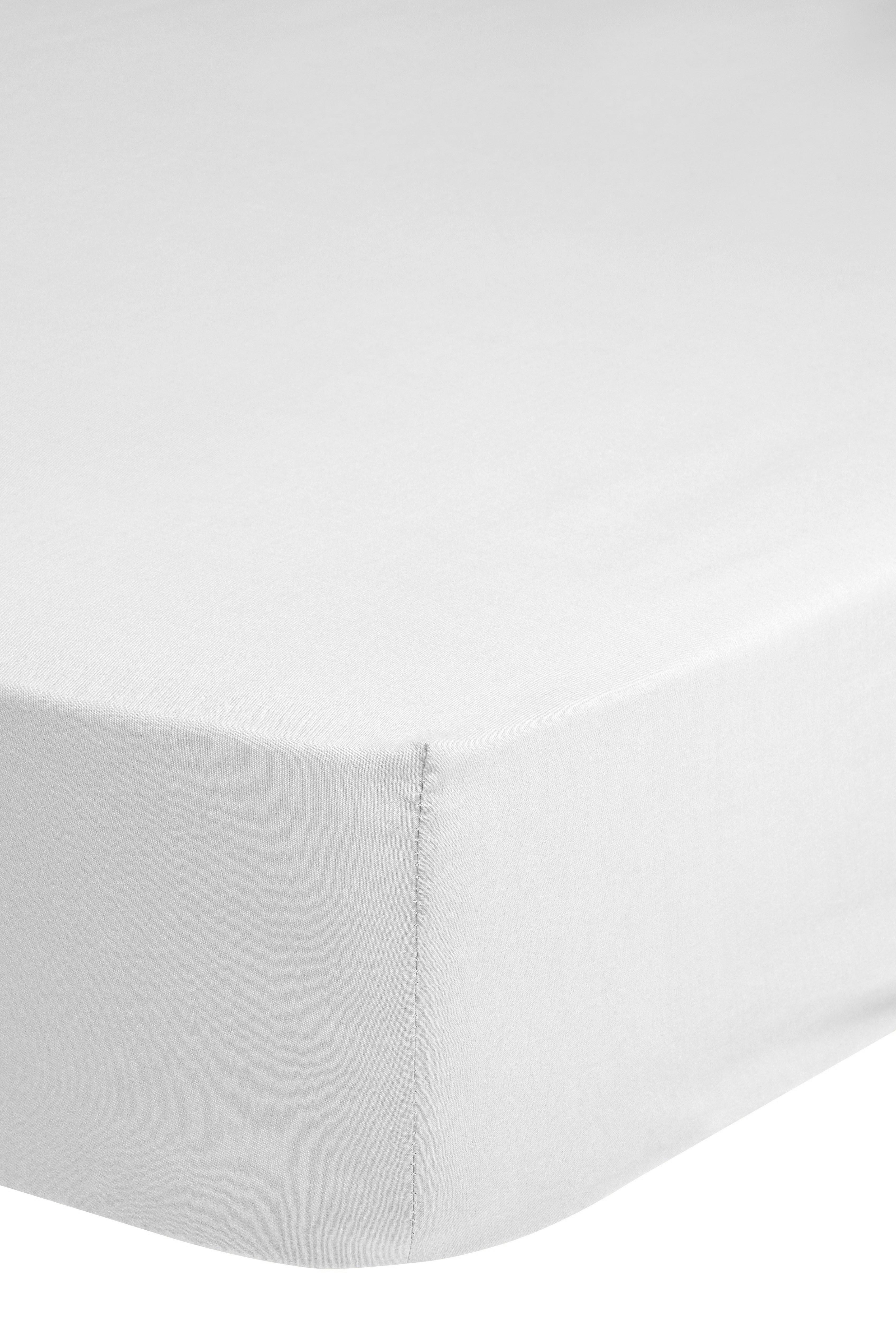 Spannleintuch Satin ca. 140x200cm - Weiß, Basics, Textil (140/200cm)