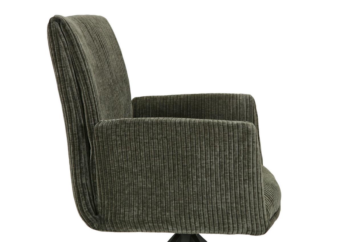 KRZESŁO Z PODŁOKIETNIKAMI MAX -EXKLUSIV- - zielony/czarny, Design, metal/tkanina (65/90/60cm) - Novel