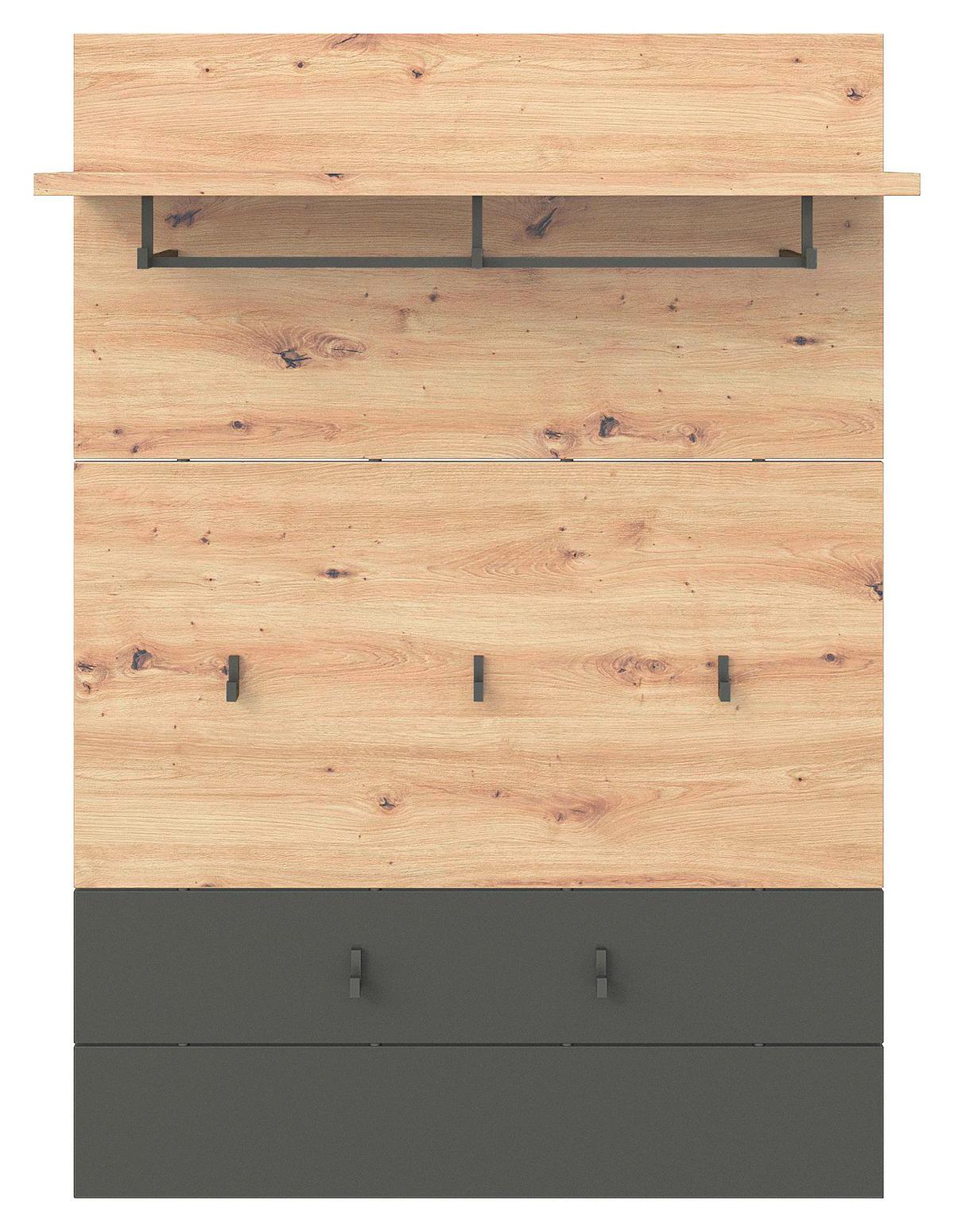 PANEL DO PRZEDPOKOJU MAXIM - kolor dębowy/antracytowy, Konventionell, materiał drewnopochodny (85/126,7/28cm) - Xora