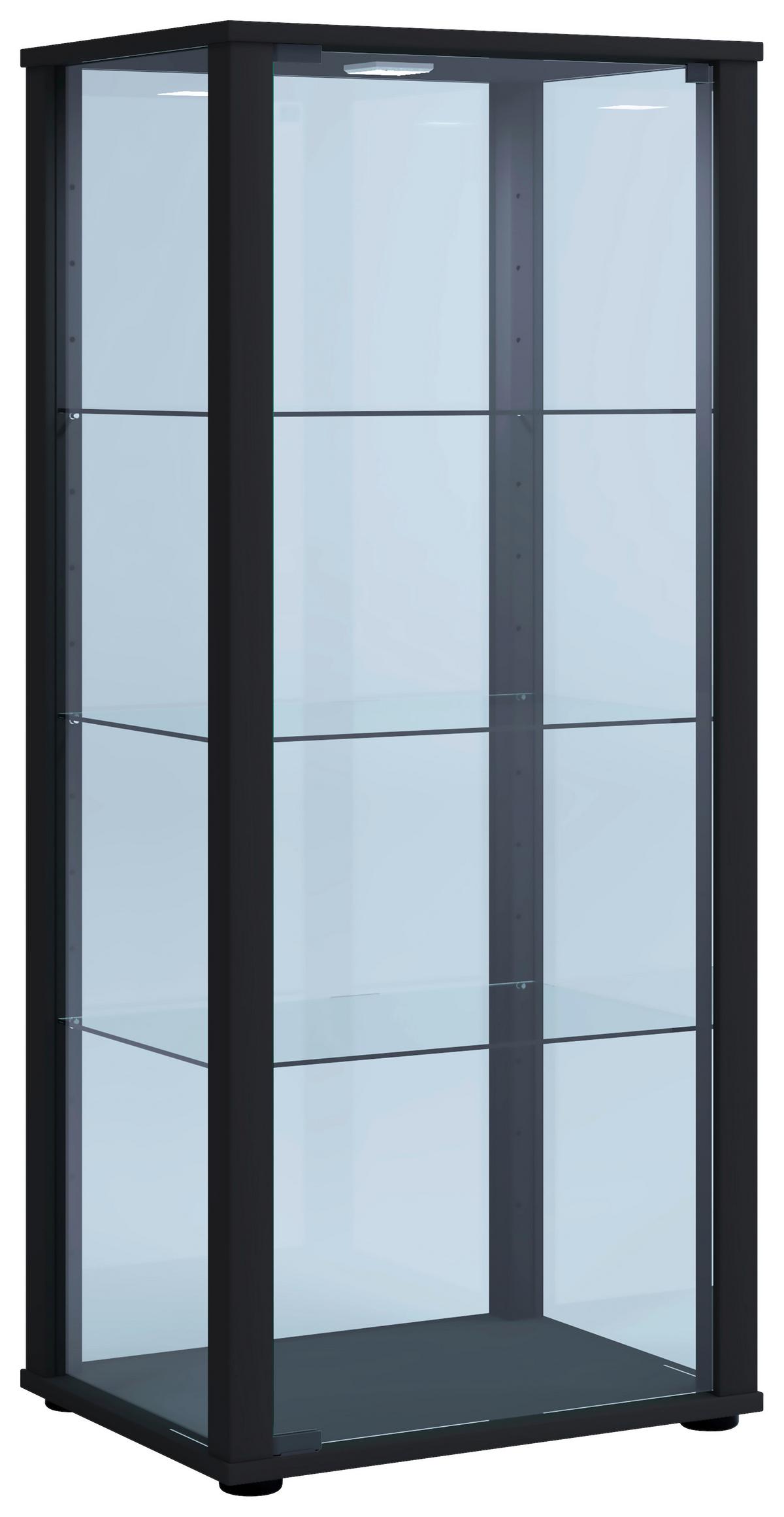Vitrine Kavisa Schwarz - Schwarz, MODERN, Glas/Holzwerkstoff (50/114,5/38cm) - MID.YOU