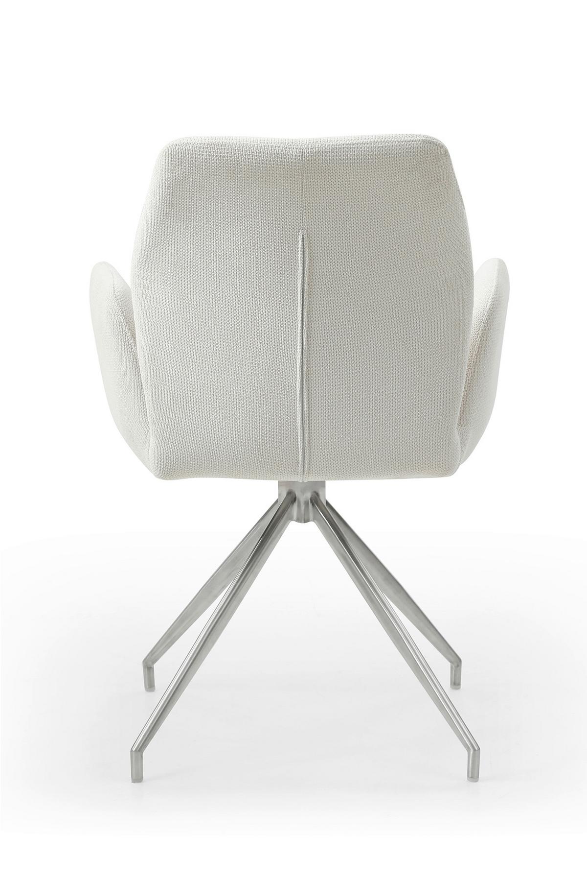 Naslanjač Sofija, Krem Barva, Vrtljiv - srebrne barve/krem barve, Moderno, kovina/tekstil (60/89/62cm) - Livetastic