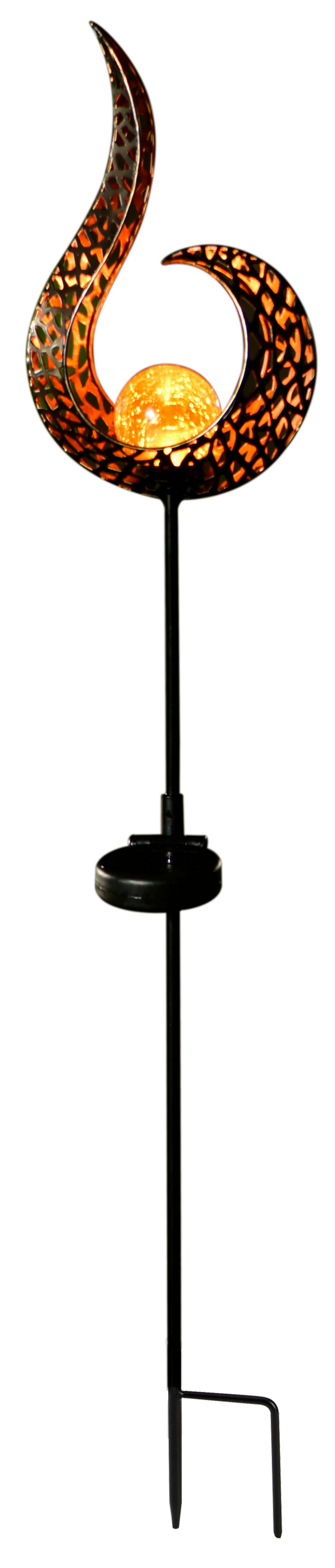 Solarleuchte Goldfarben/Schwarz max. 0,06 W - Gelb, Design, Glas (16,5/6,5/90cm) - Globo