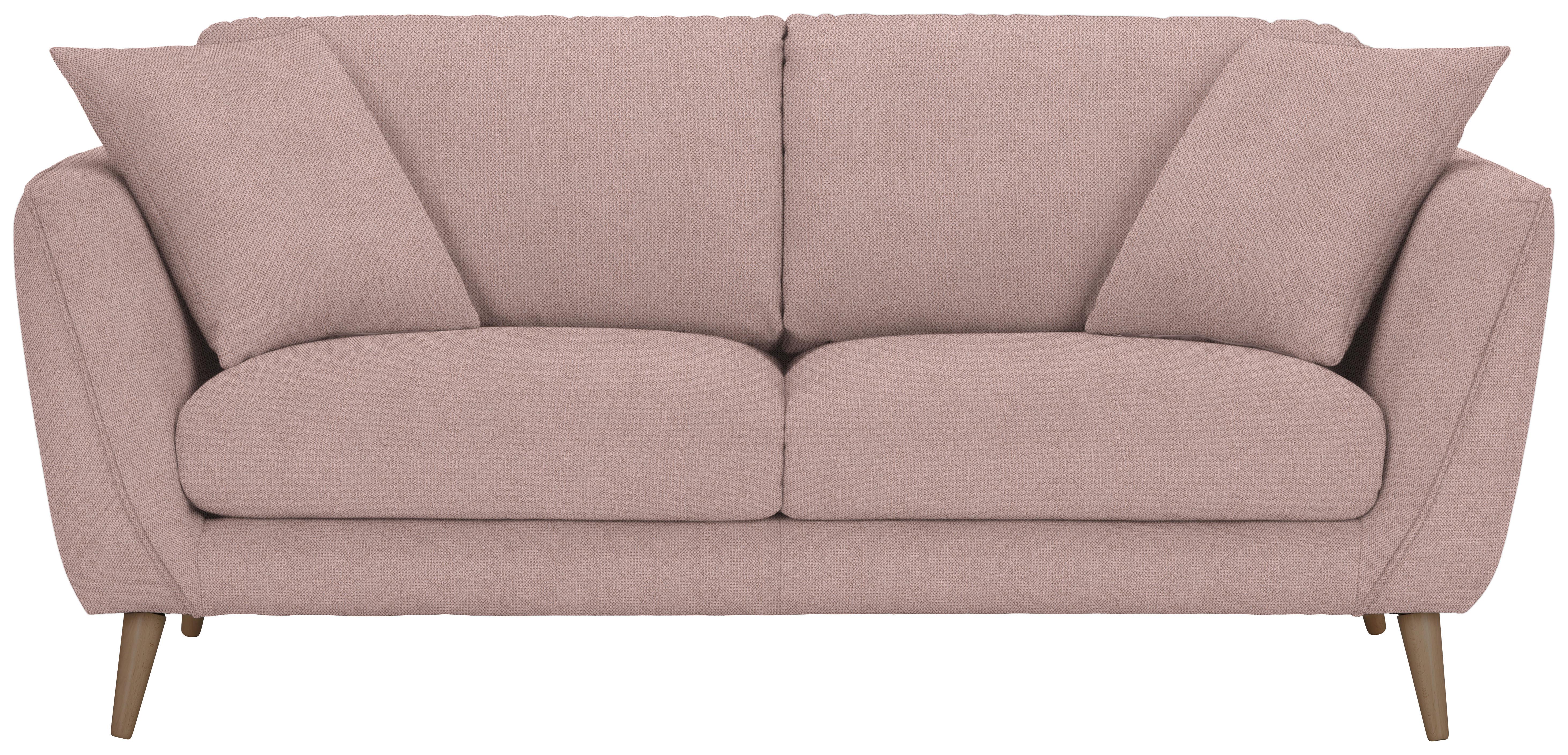 Zweisitzer-Sofa in Rosa - Rosa/Naturfarben, Konventionell, Textil (190/70/47/97cm) - Zandiara