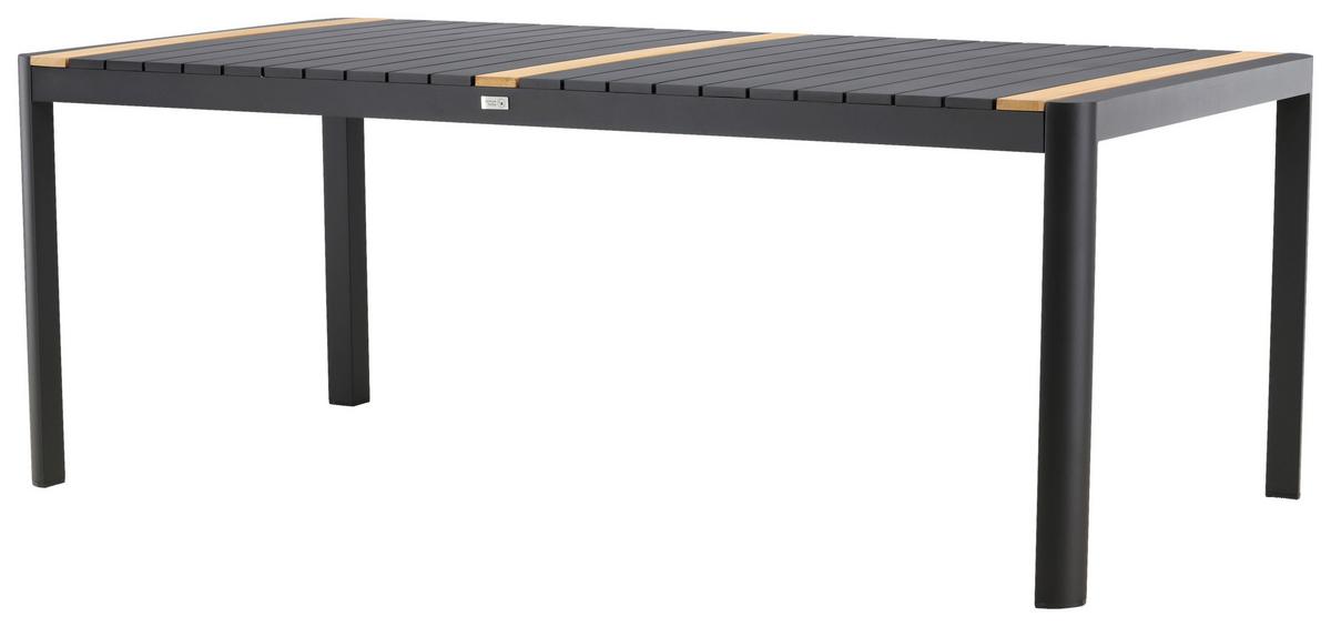 GARTENTISCH TOGO - Schwarz, KONVENTIONELL, Holz/Metall (100/75/200cm) - Gardenson