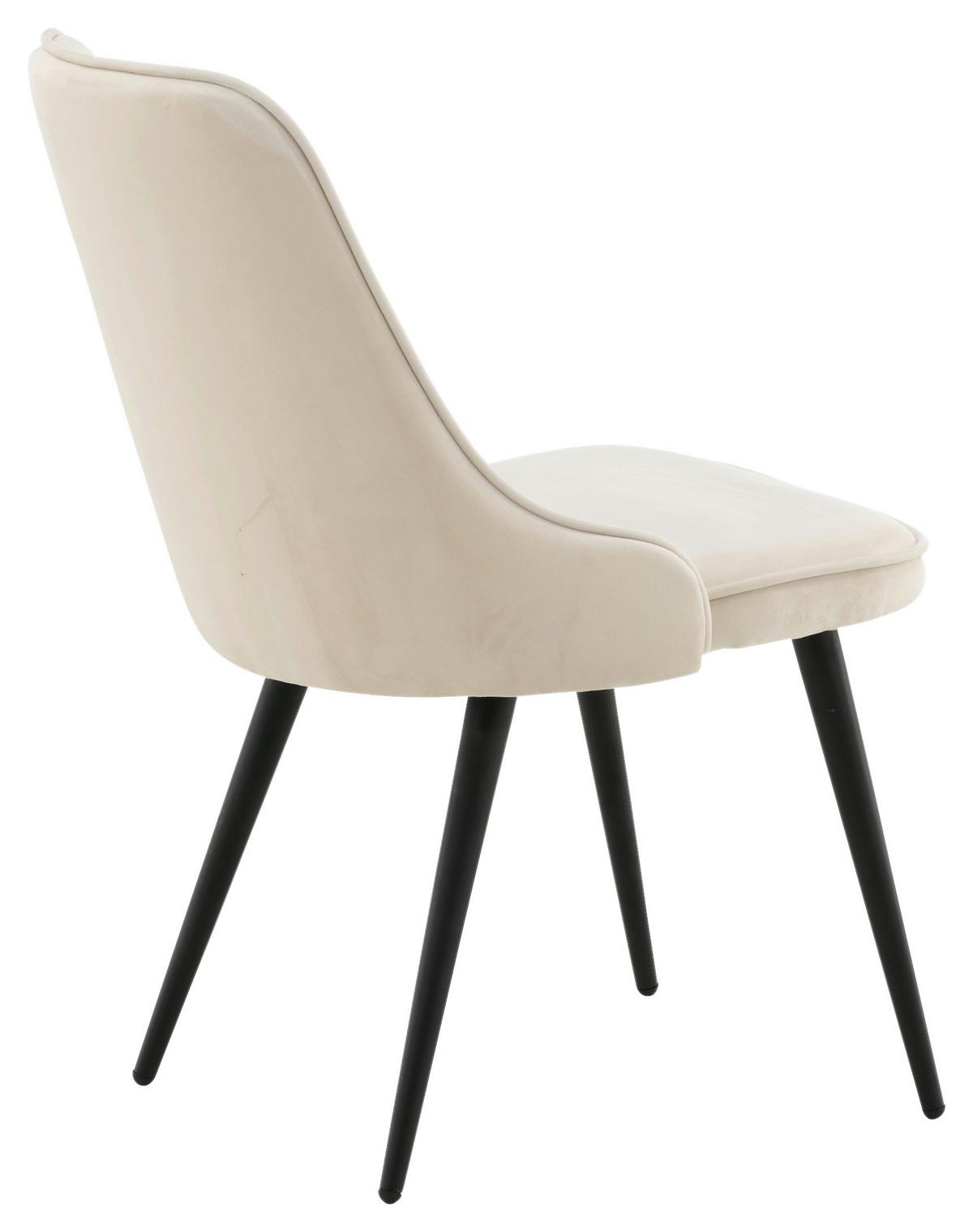 STUHL-SET VELVET DELUXE - Beige/Schwarz, Design, Kunststoff/Textil (50/88.5/66cm) - Livetastic