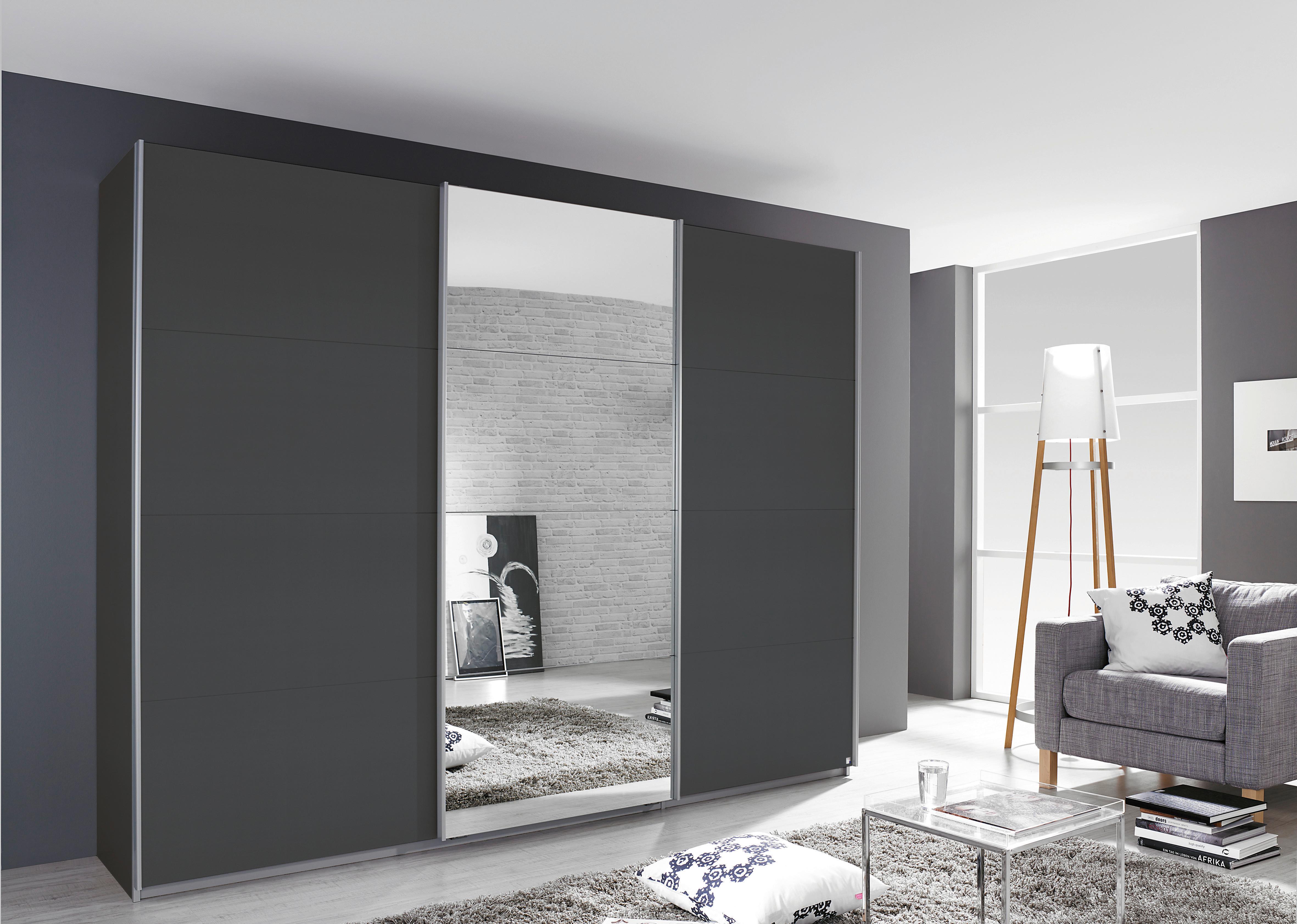 Dulap cu uși culisante MIAMI - gri, Modern, material pe bază de lemn (271/210/62cm)