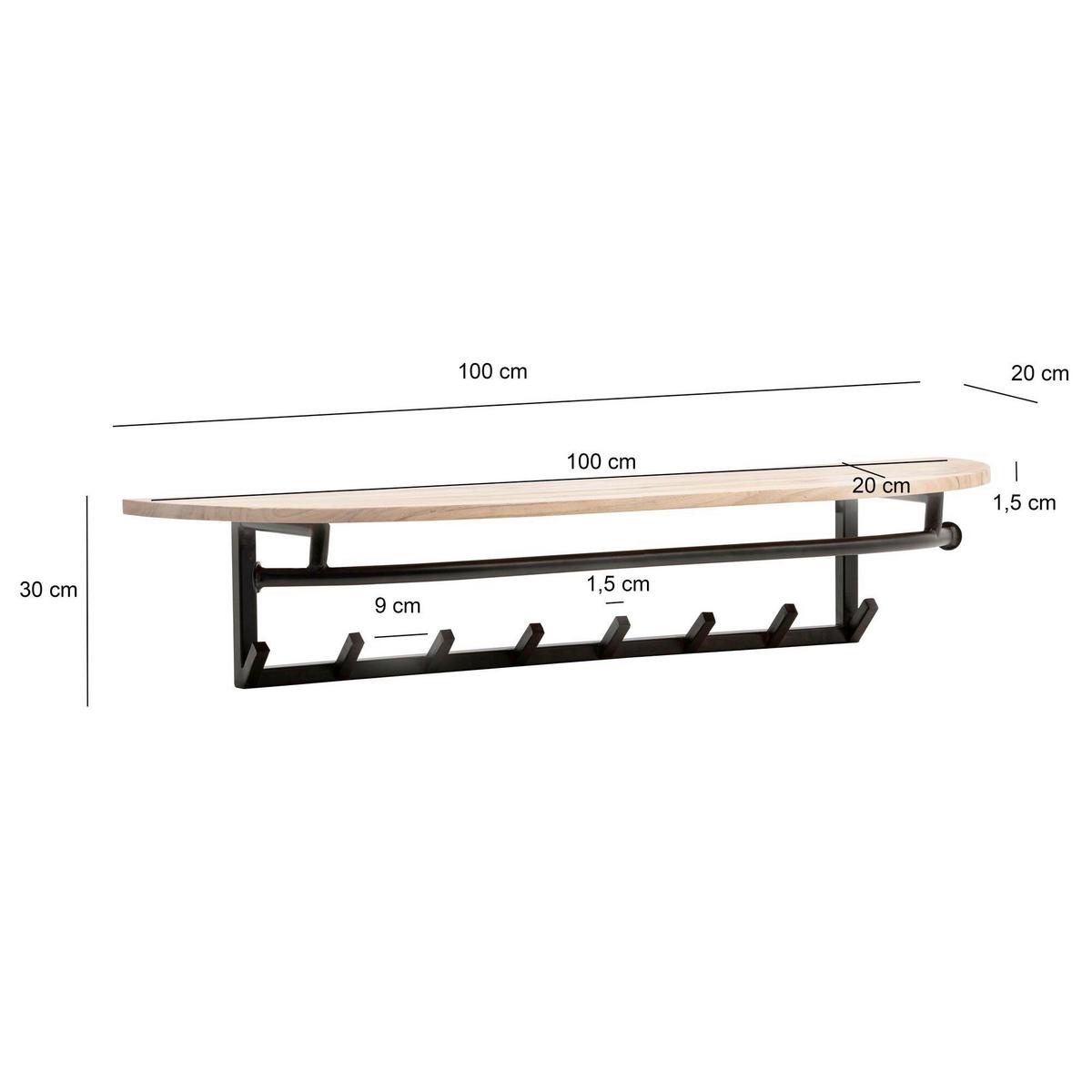 Garderobe Wl7.405 - Akaziefarben, Design, Holz (100/30/20cm) - Livetastic