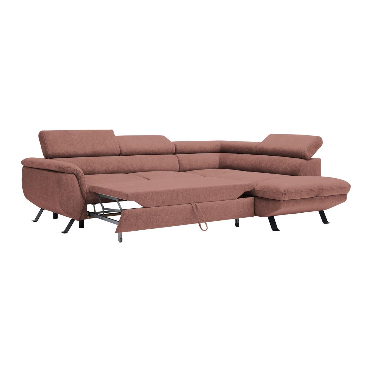 Kutna Garnitura Raven - boje koralja/crna, Moderno, tekstil/metal (257/76-92/96cm) - Modern Living