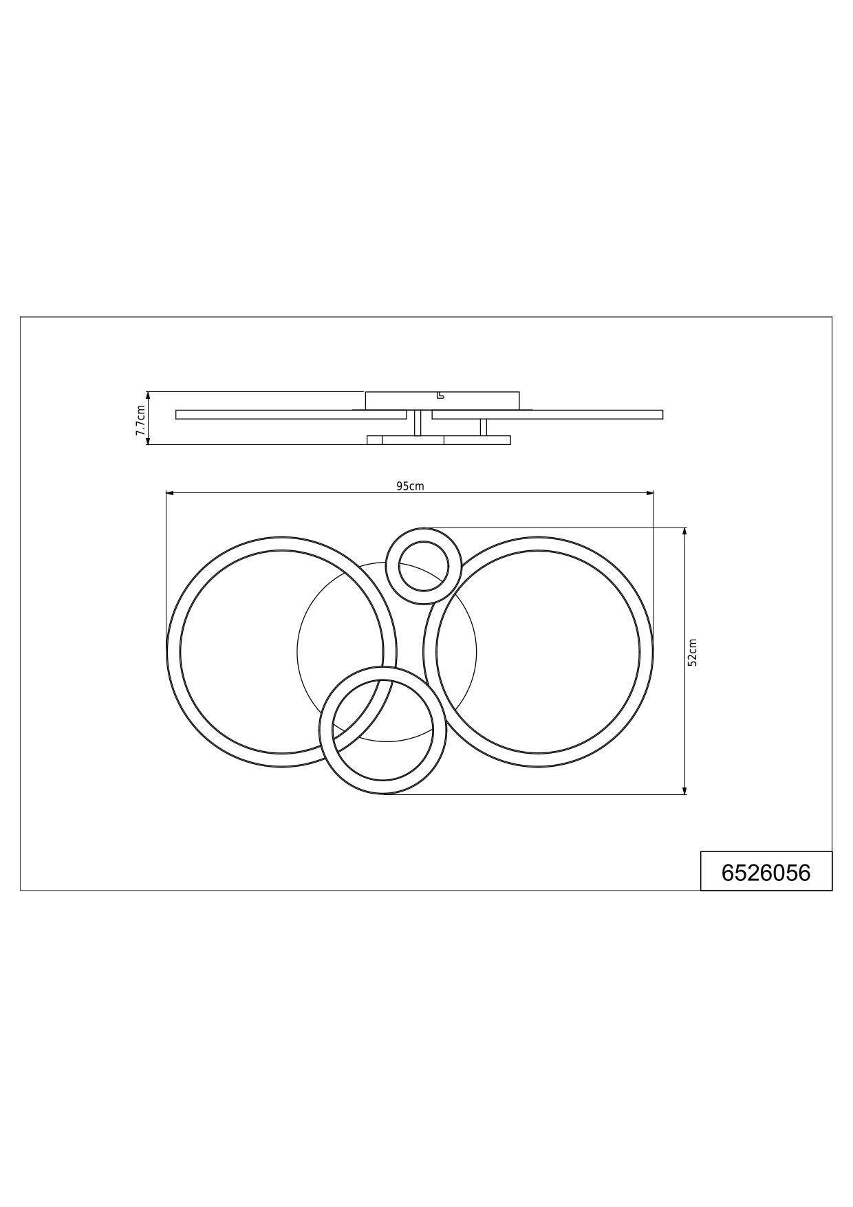 LED-TAKLAMPA KLAUSE - silver/nickelfärgad, Modern, metall/plast (95/52/7,7cm) - Mömax