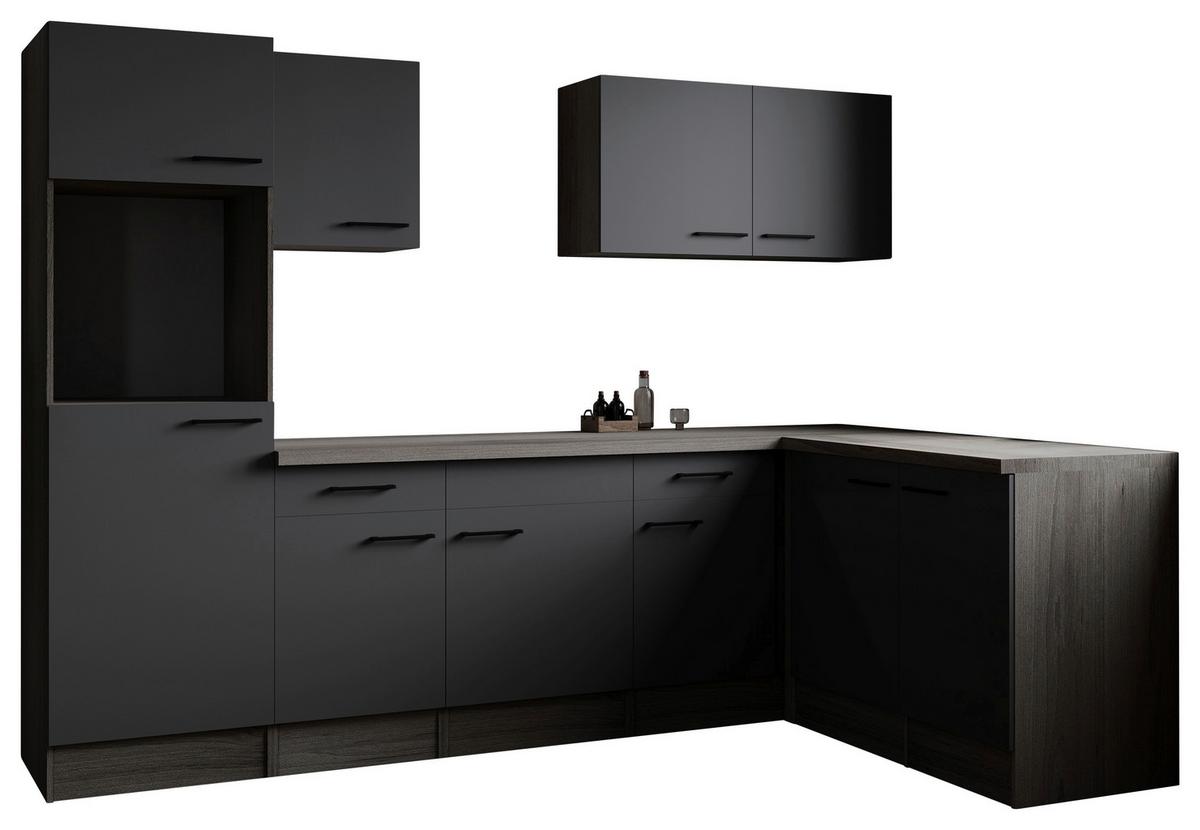 Kotna Kuhinja Brez Aparatov Oliver, 280x172cm - črna/siva, Design, kovina/leseni material (280/172cm) - Respekta