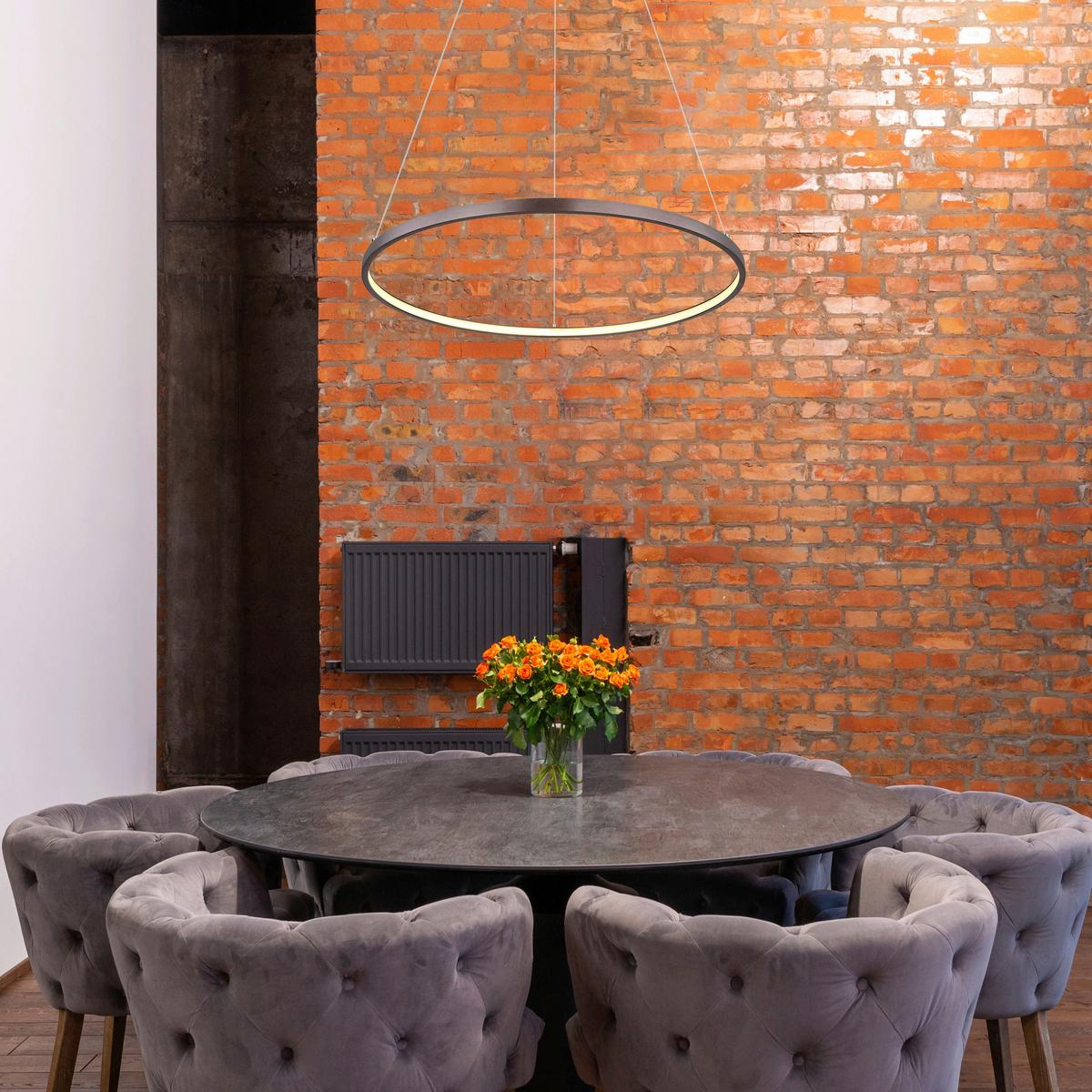 Viseča Led-svetilka Ralph, S Sijalko - opal/rjava, Design, kovina/umetna masa (60,5/120cm) - Globo