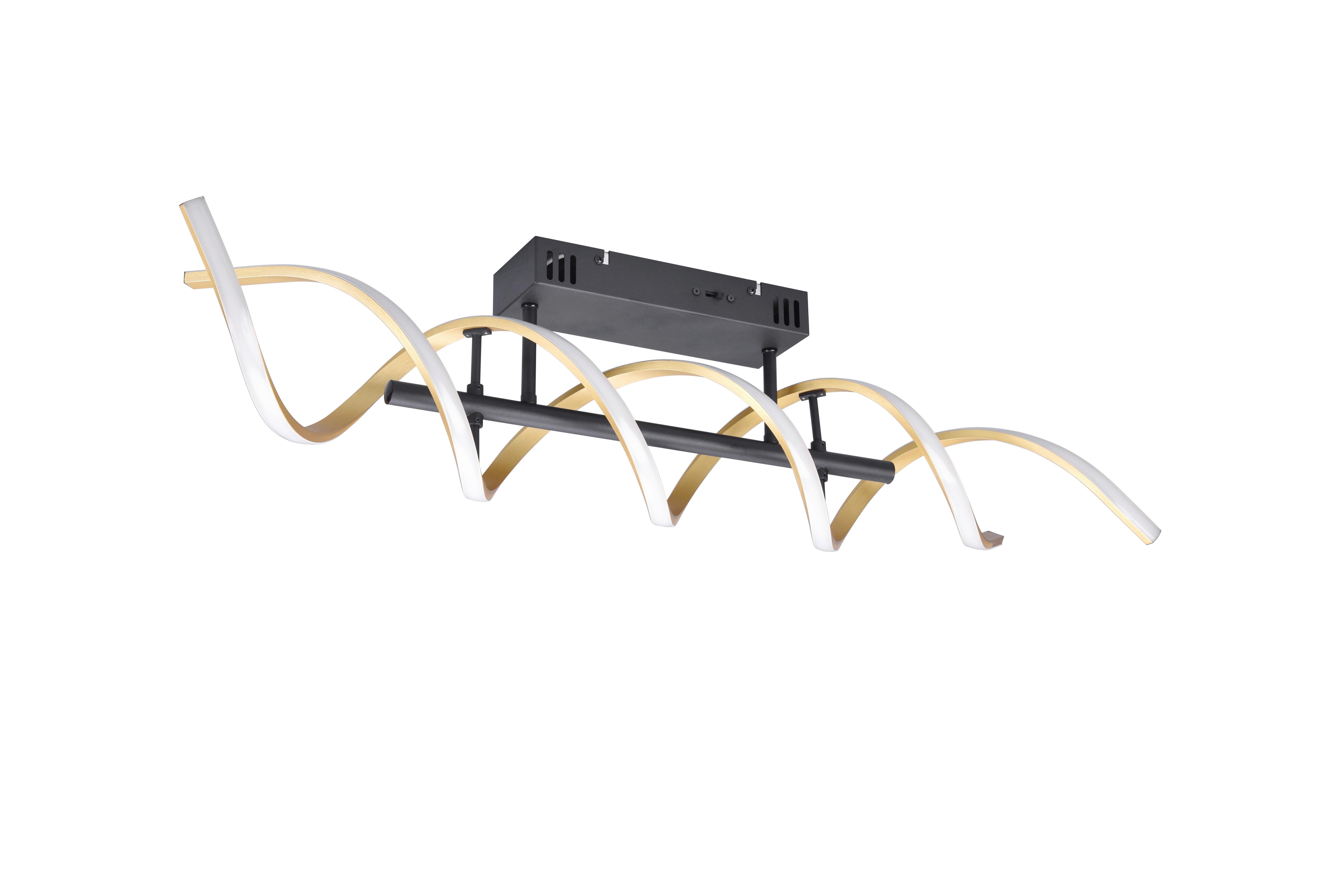 LED-Deckenleuchte Sequence Alu/Messingfarben max. 41 Watt - Messingfarben/Alufarben, Design (90/14,5/20,5cm) - Trio Leuchten