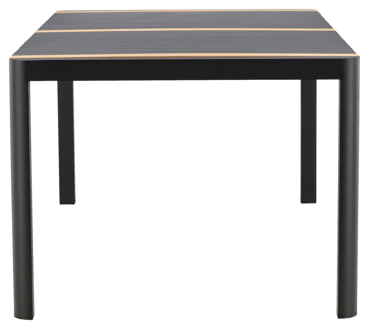 GARTENTISCH TOGO - Schwarz, KONVENTIONELL, Holz/Metall (100/75/200cm) - Gardenson