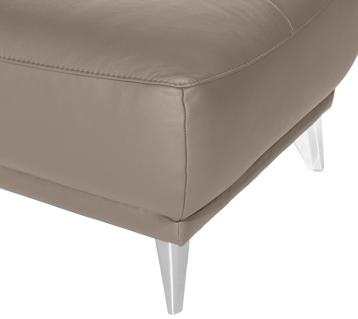 Hocker "Frisco" , sandfarben - Sandfarben/Chromfarben, MODERN, Textil/Metall (65/46/65cm) - MID.YOU