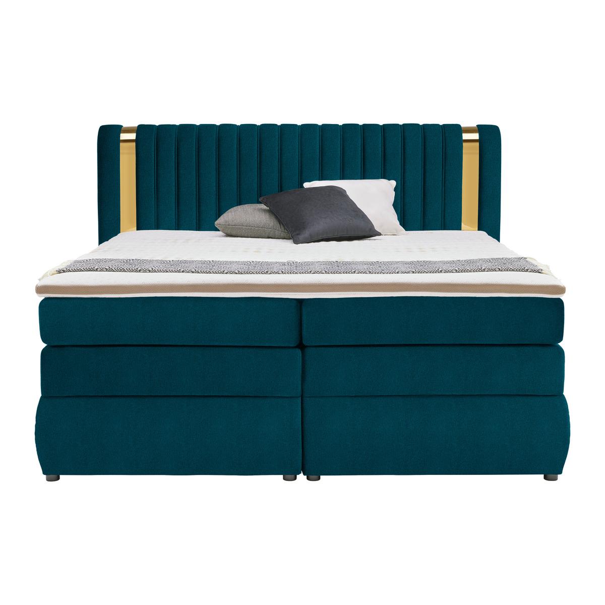 PAT BOXSPRING MINOLA GOLD EXKLUZIV - petrol, Konventionell, textil (180/200cm) - Premium Living