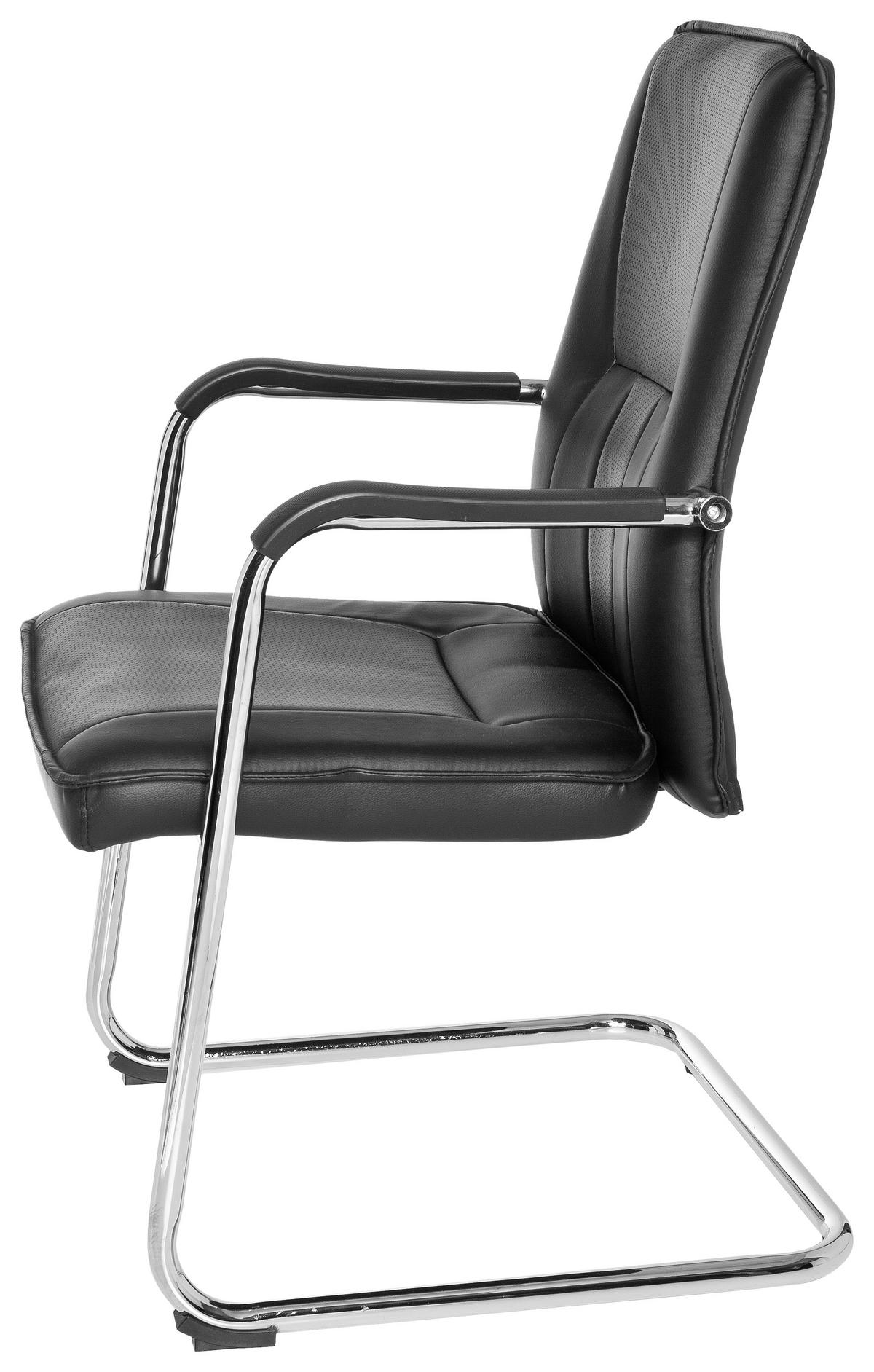Konferenčni Stol Tila V, Črna - barve kroma/črna, Moderno, kovina/umetna masa (56/97/46cm) - MID.YOU