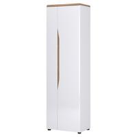 Garderobni Ormar Toledo - boje hrasta/bijela visoki sjaj, Moderno, drvni materijal/plastika (59/198,5/38cm) - Modern Living