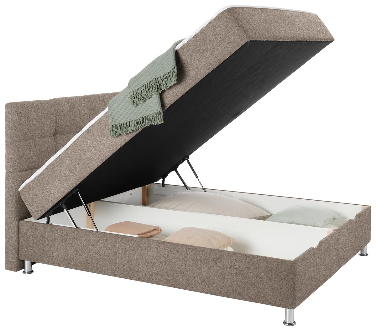 Box Krevet Oviedo - cappuccino, Konvencionalno, tekstil/metal (180/200cm) - Based