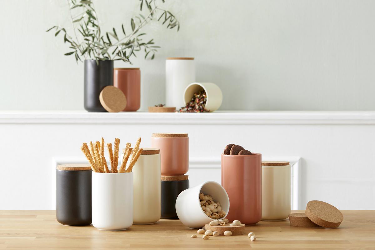 Ételtároló Doboz Svea-L - natúr színű/fehér, Modern, fa/kerámia (10/18cm) - Premium Living