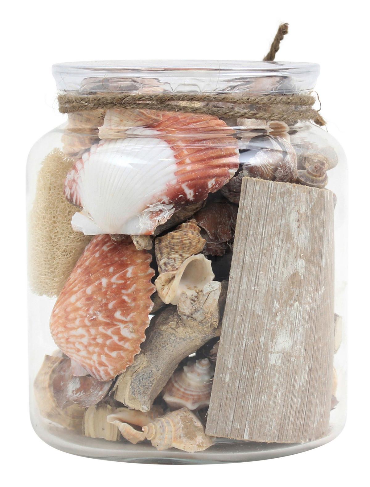 DEKOGLAS FLORA - Creme, Lifestyle, Glas/Naturmaterialien (13,5/16,5/13,5cm) - Kayoom