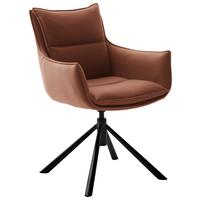 KRZESŁO Z PODŁOKIETNIKAMI HOUSTON - kolor rdzawy/czarny, Design, metal/tkanina (60/90/65cm) - Novel