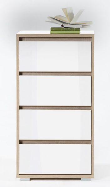 Comodă Pluto - stejar Sonoma/alb, Modern, material pe bază de lemn (50/103/48cm) - Modern Living