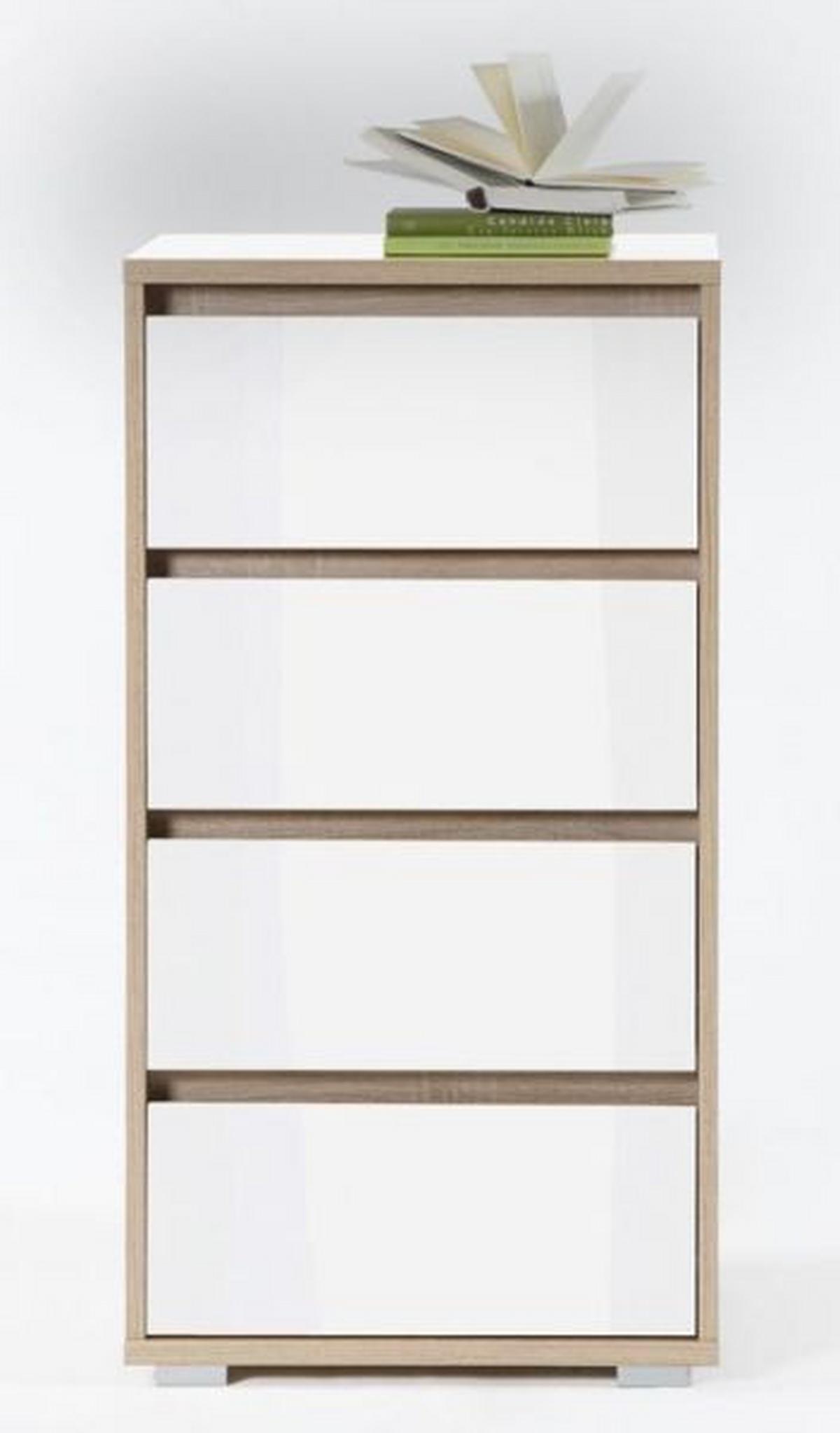 Comodă Pluto - stejar Sonoma/alb, Modern, material pe bază de lemn (50/103/48cm) - Modern Living