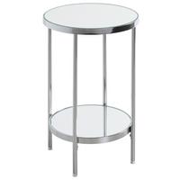 STOLIK BOCZNY PALAIS - kolor chromowy, Trend, metal/szkło (28/28/46cm)
