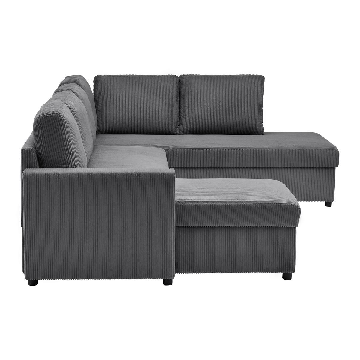 Sarokkanapé Martina - antracit, Modern, faalapú anyag/textil (276/89/204cm) - Mömax