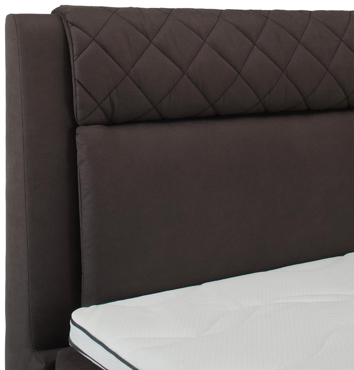 Boxspringágy Sötétszürke Manacor - sötétszürke, Konventionell, textil/fa (180/200cm)