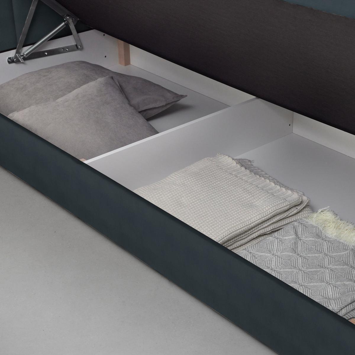 Boxspringbett Josie B Graphitfarben ca. 160x200cm - Graphitfarben/Schwarz, KONVENTIONELL, Holz/Holzwerkstoff (160/200cm) - Mömax