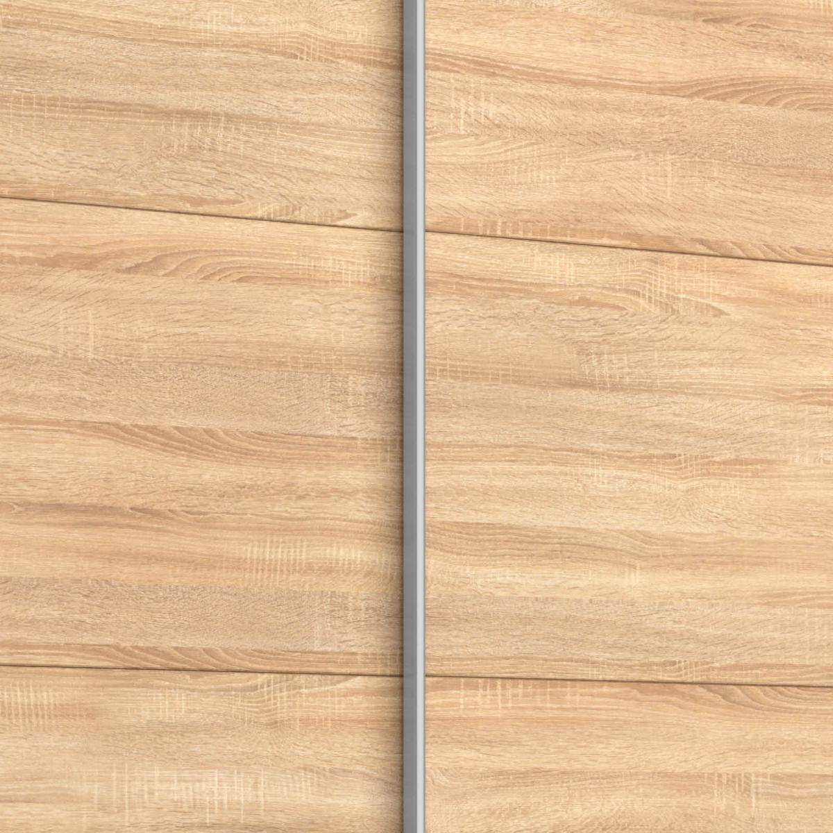 Schwebetürenschrank "Belluno", eiche - Alufarben/Sonoma Eiche, MODERN, Holzwerkstoff/Metall (181/210/62cm) - Rauch Möbel