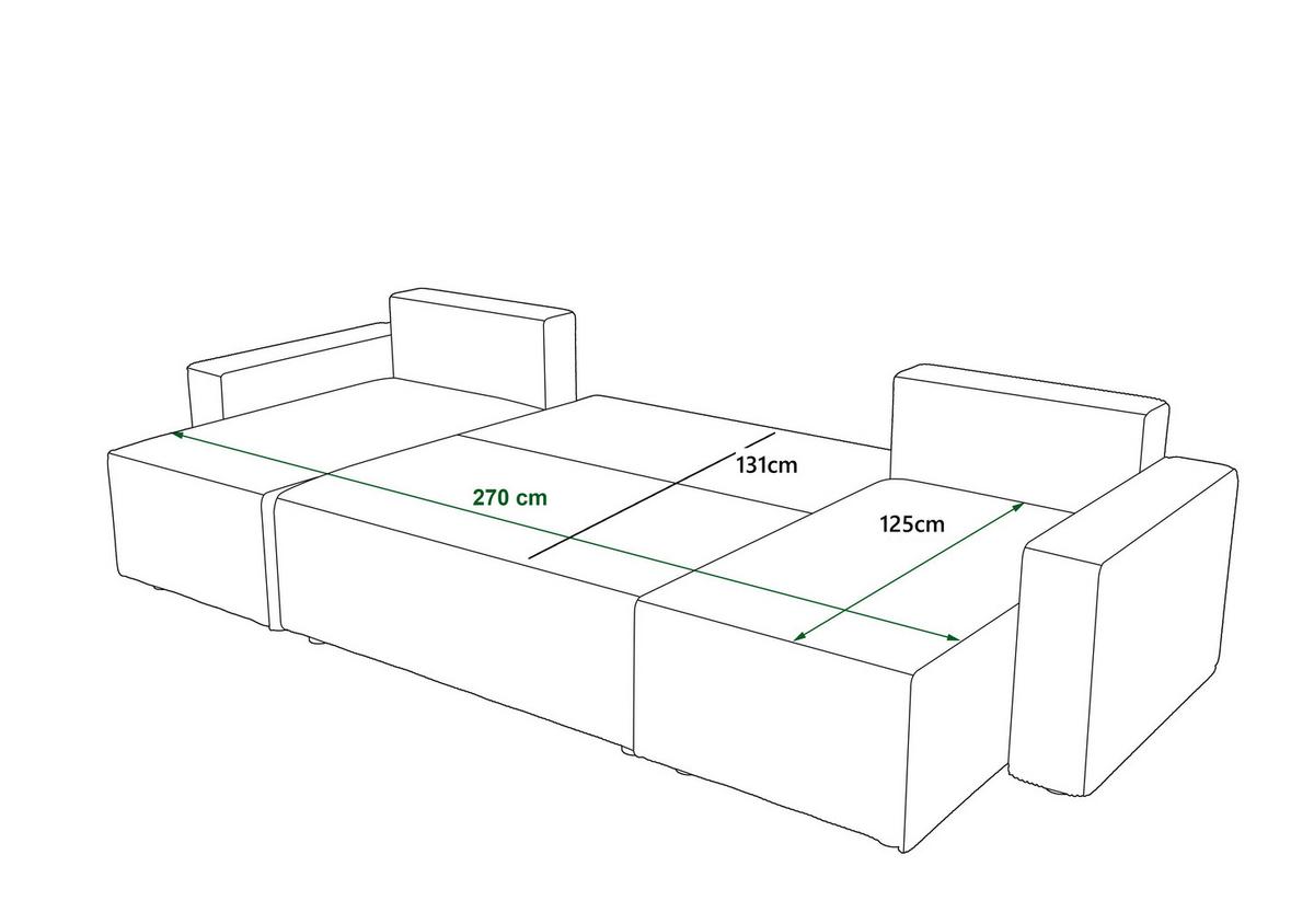DUŻY NAROŻNIK AMBRO U - czarny/taupe, Konventionell, tworzywo sztuczne/tkanina (140/305/140cm) - Carryhome