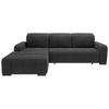 Wohnlandschaft Vicari Schwarz Mikrofaser - Schwarz, MODERN, Textil/Metall (292/185cm) - Livetastic