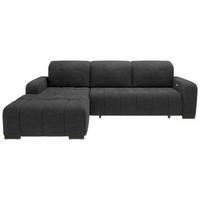 Wohnlandschaft Vicari Schwarz Mikrofaser - Schwarz, MODERN, Textil/Metall (292/185cm) - Livetastic