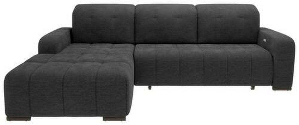 Wohnlandschaft Vicari Schwarz Mikrofaser - Schwarz, MODERN, Textil/Metall (292/185cm) - Livetastic