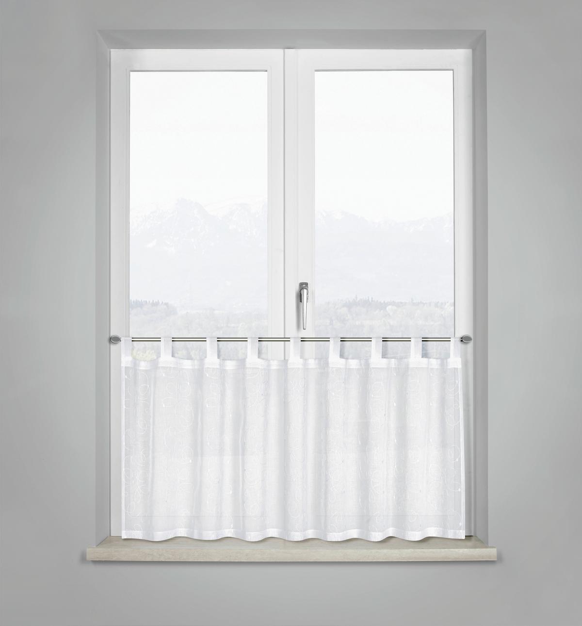 Kurzgardine Fiona in Weiß ca. 50x140cm - Weiß, ROMANTIK / LANDHAUS, Textil (140/50cm) - Modern Living