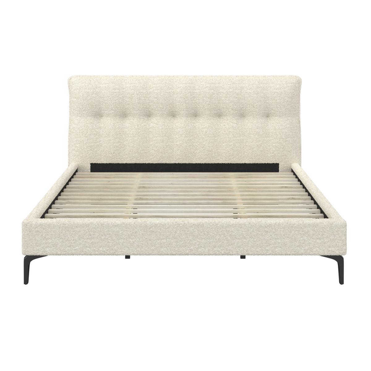 Polsterbett Clea ca. 180x200 cm Creme - Hellbraun/Creme, MODERN, Holz/Holzwerkstoff (180/200cm) - Bessagi Home