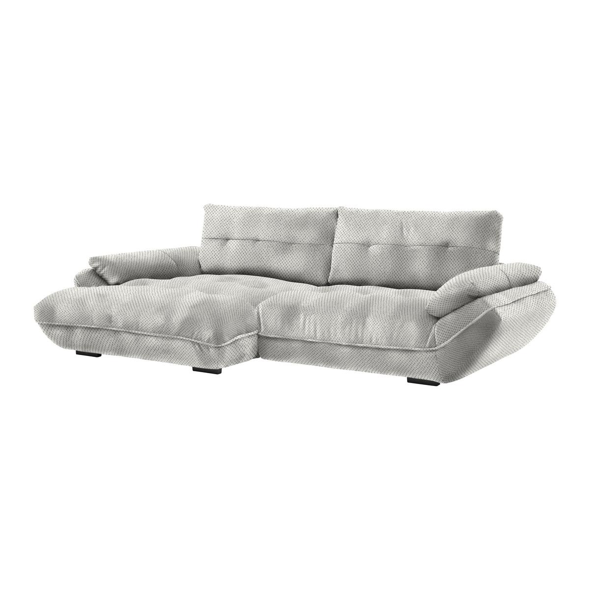 Wohnlandschaft Vivo Grauweiß - Grauweiß/Schwarz, MODERN, Kunststoff/Textil (179/63/317cm) - Premium Living