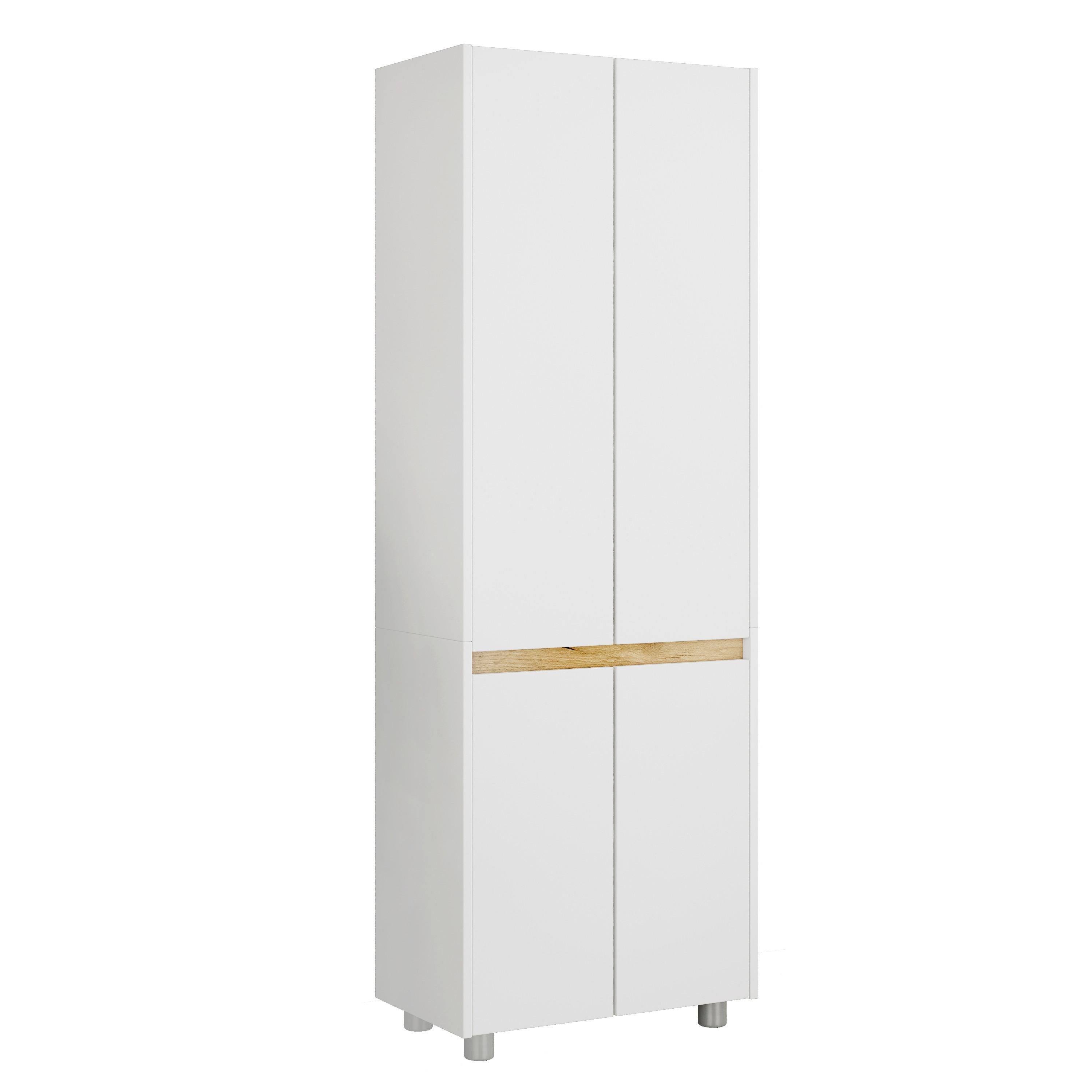 Hochschrank Cosila - Honigeiche/Weiss, Trend, Holzwerkstoff/Kunststoff (57/165/33cm) - MID.YOU