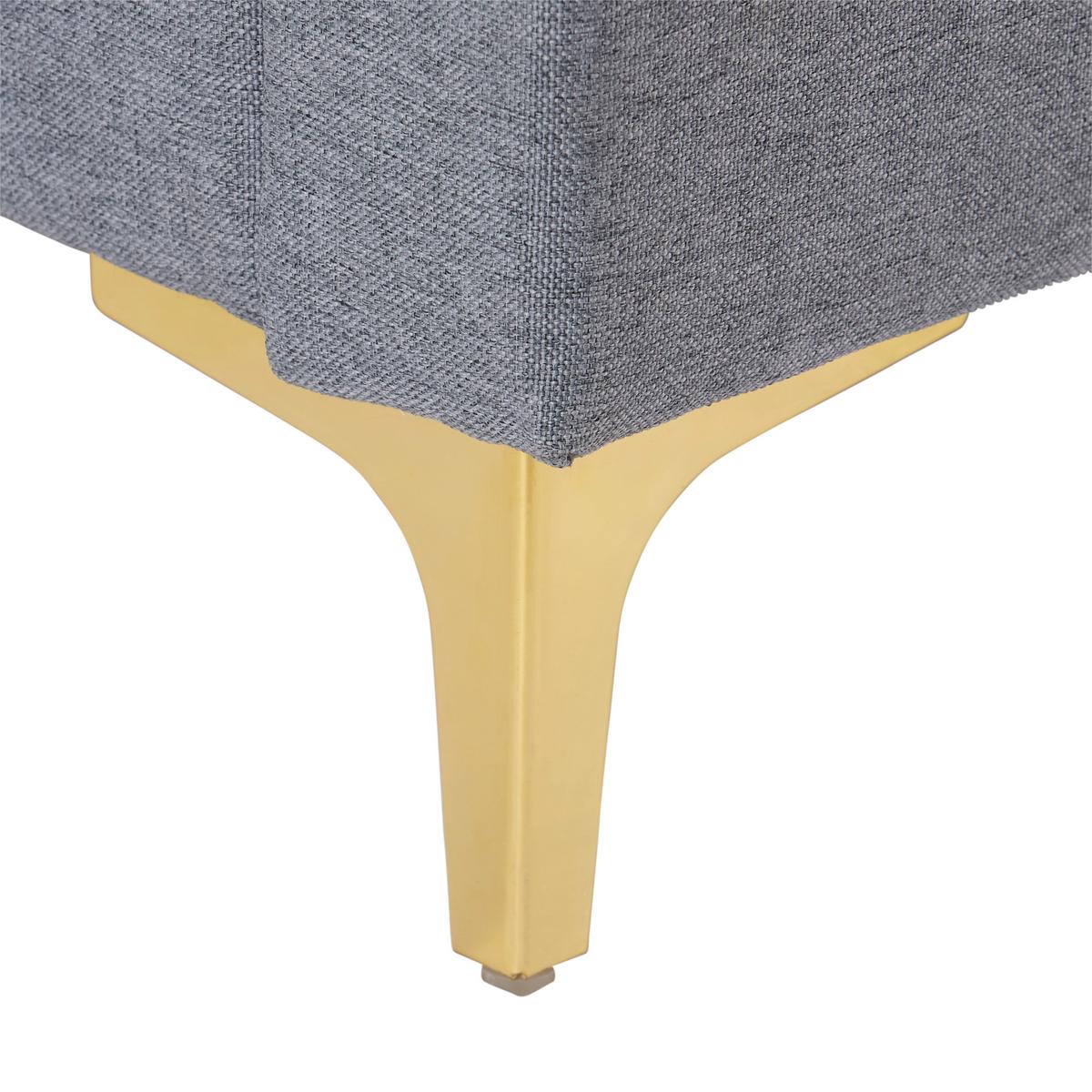 ŁÓŻKO TAPICEROWANE TANJA - jasnoszary/czarny, Modern, materiał drewnopochodny/metal (180/200cm) - Livetastic