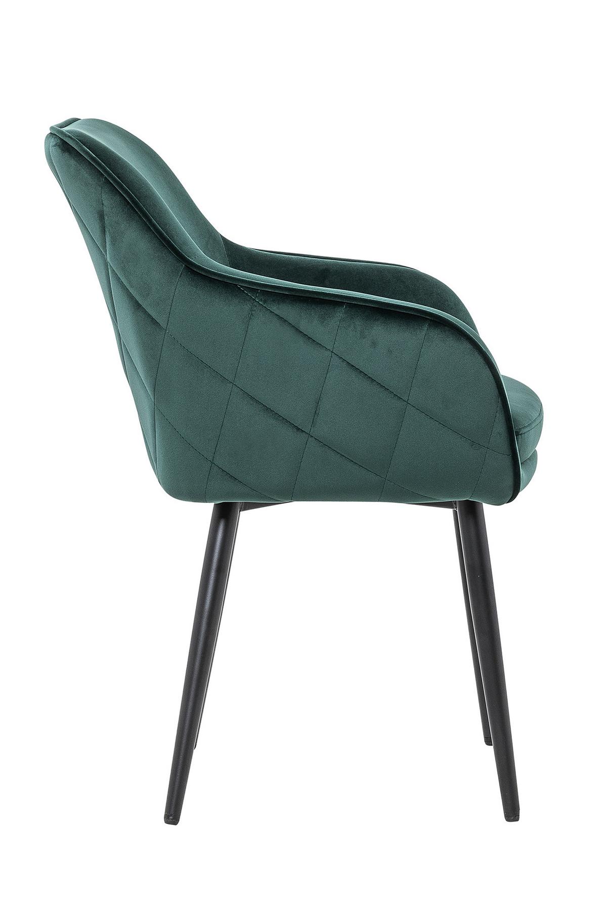 Naslanjač Samt, Gozdno Zelena - črna/gozdno zelena, Moderno, kovina/tekstil (61/85/60cm) - Livetastic