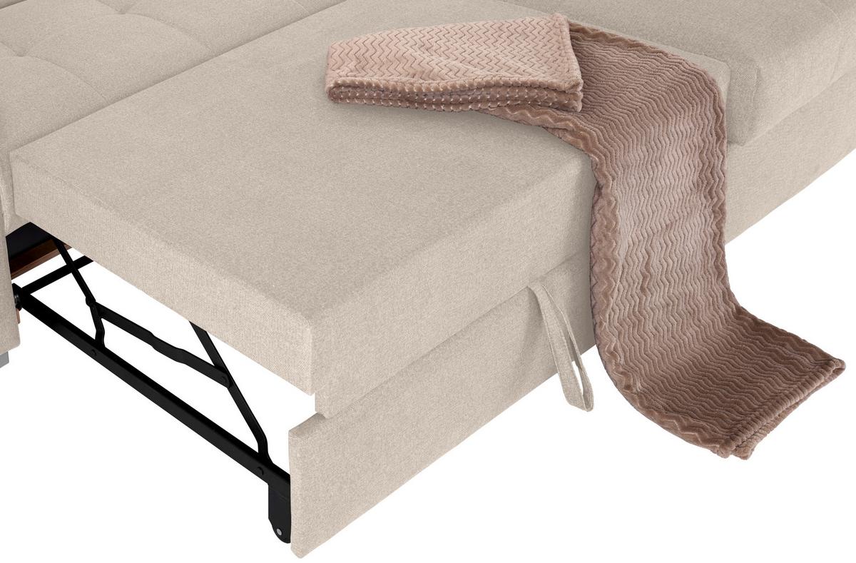 Kutna Garnitura Perry - srebrne boje/bež, Design, tekstil/drvo (292/183cm) - Modern Living