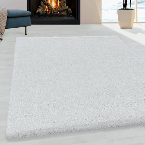 Hochflorteppich Fluffy Weiß ca. 200x290cm - Weiß, Basics, Textil (200/290cm)