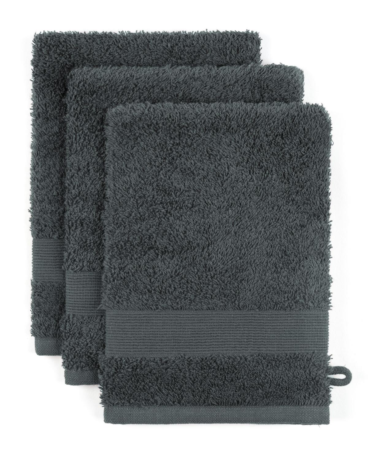 Waschlappen Silke Anthrazit ca. 15x21cm 3er Set - Anthrazit, Textil (15/21cm)