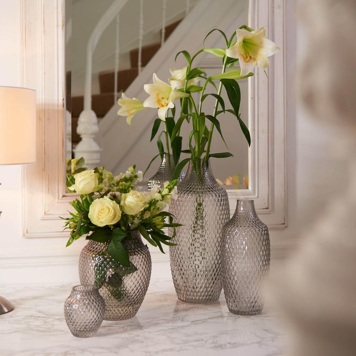 Vase Grau - Grau, Basics, Glas (12,5/30/12,5cm) - Leonardo